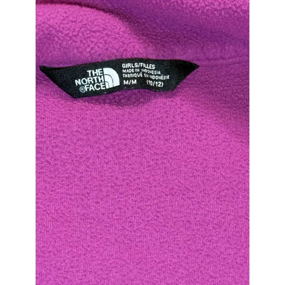 The North Face Girls TKA 100 Glacier Full Zip Fleece Jacket Fuchsia Purple Med